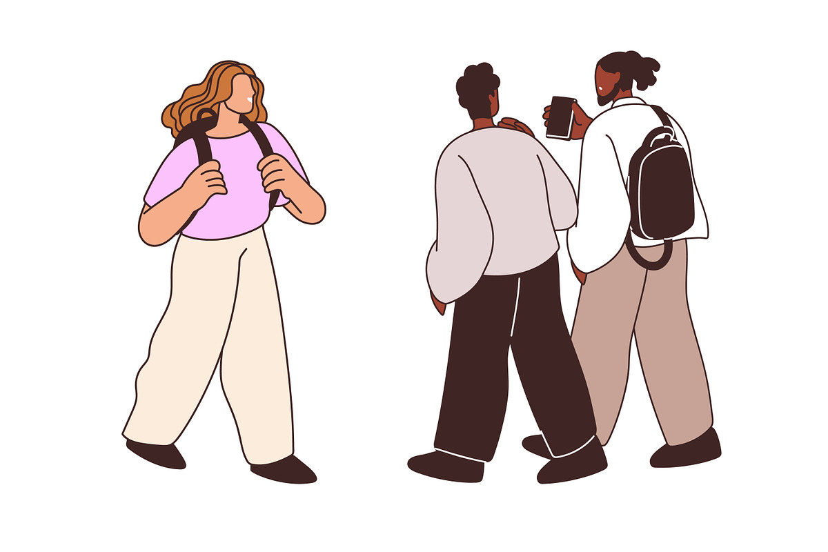 People walking on street set, a Person Illustration by Good Studio (Photo 2 of 10)