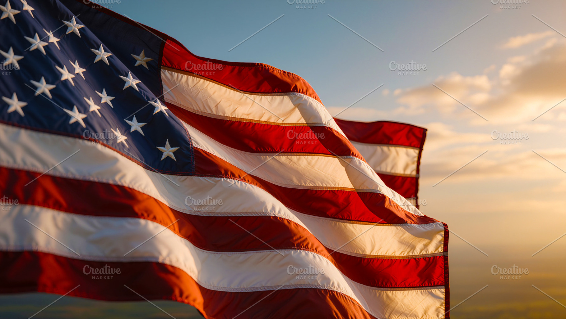 American Flag Waving Against Sky, a Background Photo by Rafoz