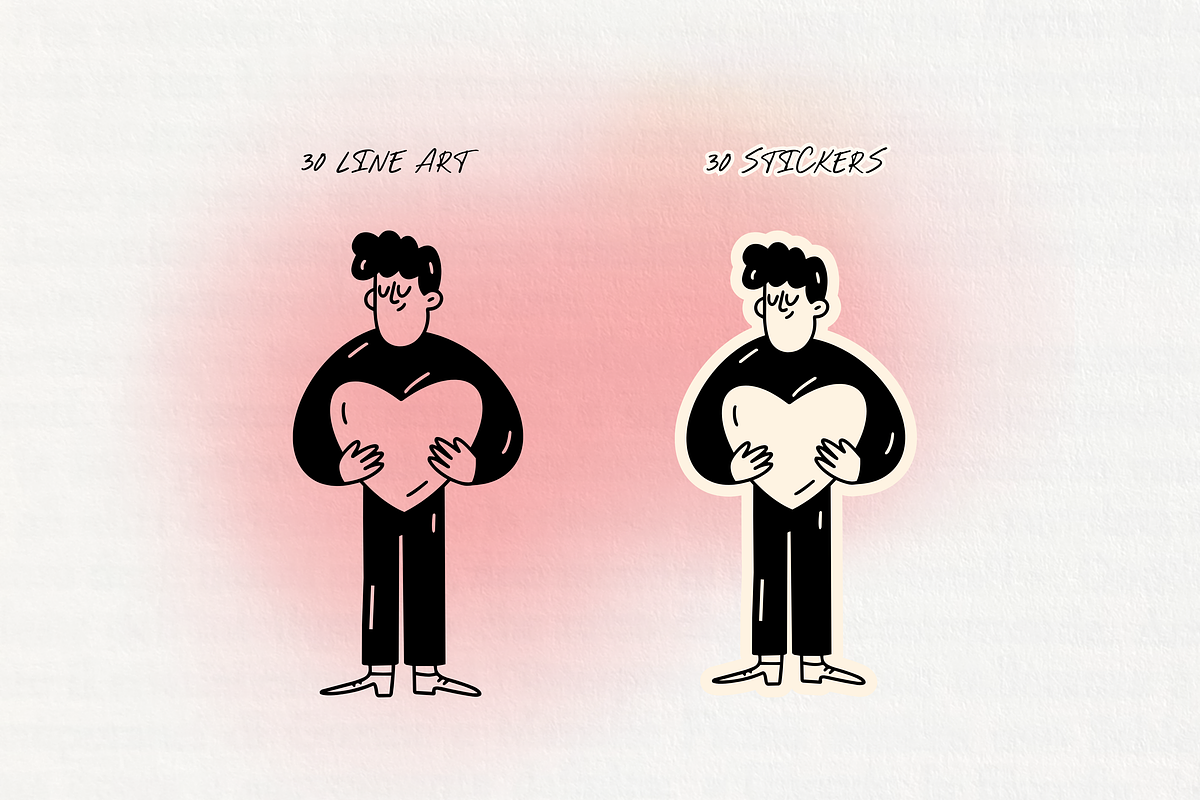 People in Love: Hand-Drawn Line Art, a Person Illustration by Veyla (Photo 4 of 12)