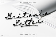 Britania Letter Signature Script, a Script Font by Runsell Studio (Thumbnail 1 of 12)