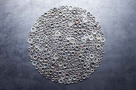 Circle from nuts on metal, an Abstract Photo by Gladkov photography