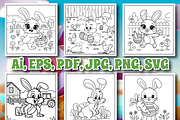 Rabbit Farmer Coloring Pages for Kid, an Animal Illustration by Design Zone (Thumbnail 4 of 5)
