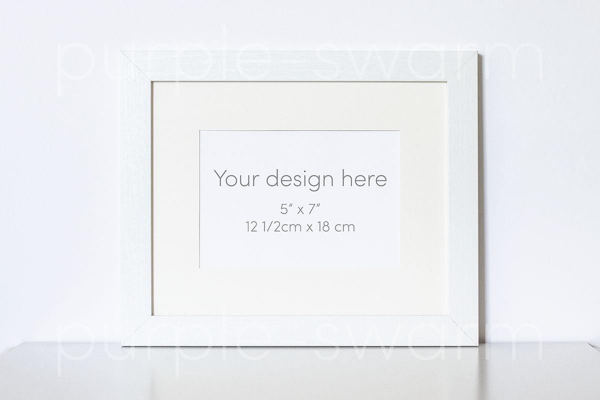 White Frame Mockup, a Print Template by purple_swarm (Photo 1 of 3)