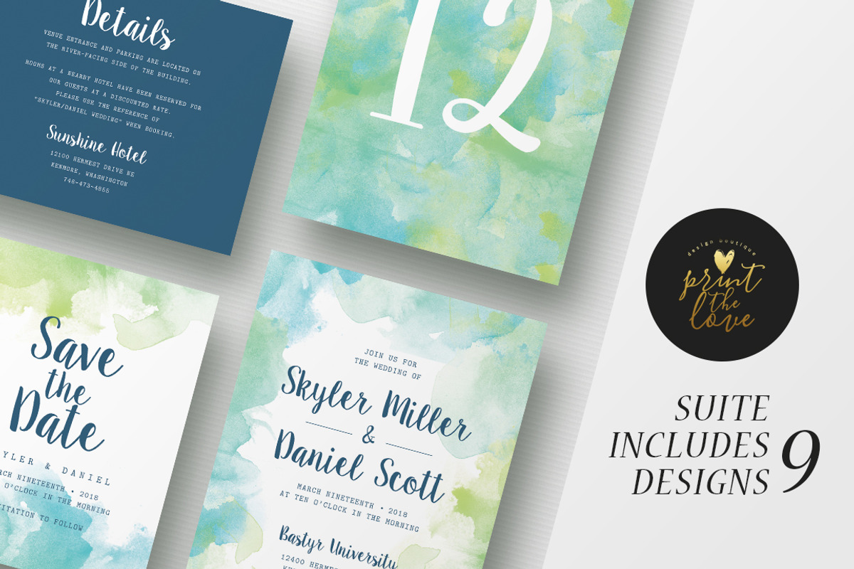 Wedding Invitation Suite - Skyler, an Invitation Template by Print The Love Boutique (Photo 1 of 4)