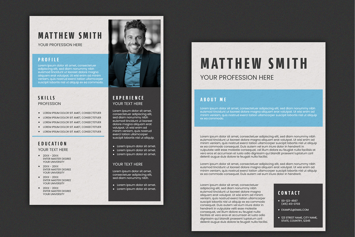 Minimal Resume Layout Template, a Templates & Theme by studiogstock (Photo 2 of 2)