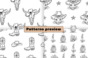 Western Cowgirl Clipart & Patterns