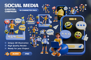 Social Media 3D Character Pack, a Characters & Person 3D Model by Haps Space