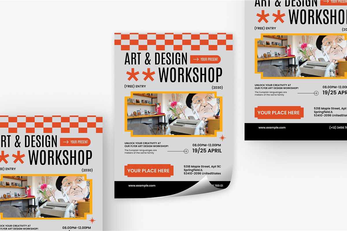 Grey Art & Design Workshop Flyer, a Flyer Template by SquidPixey (Photo 2 of 5)