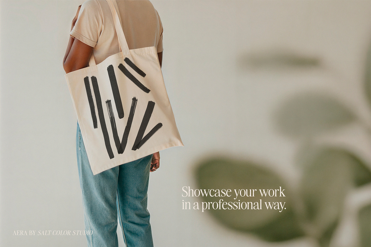 Aera Tote Bag Mockups, a Packaging Mockup by Salt Color Studio (Photo 2 of 9)