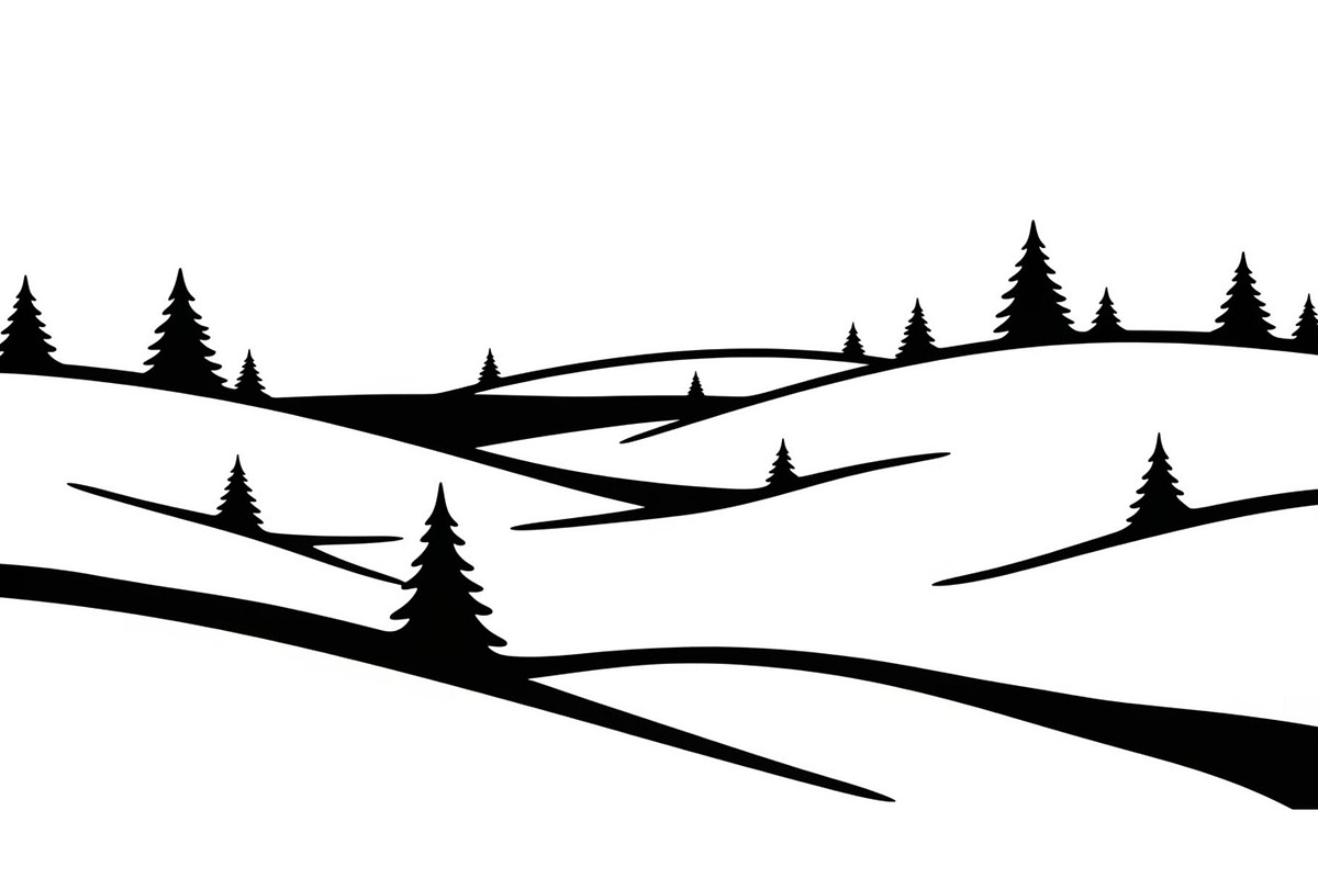 Abstract Snowy Landscape Silhouette, a Graphic by musafir_fashion (Photo 3 of 13)