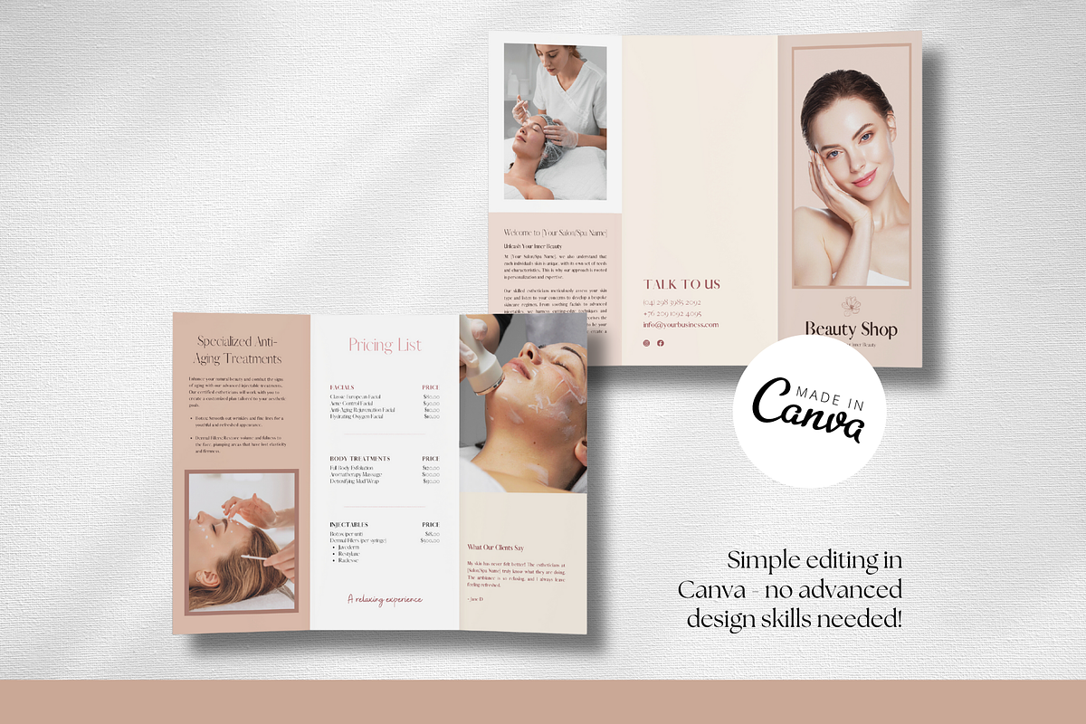 Esthetician Pricing Template| Canva, a Social Media Template by The Social Stuff (Photo 4 of 9)