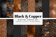 Black & Copper Digital Paper, a Pattern Graphic by Brandi Lea Designs (Thumbnail 1 of 5)