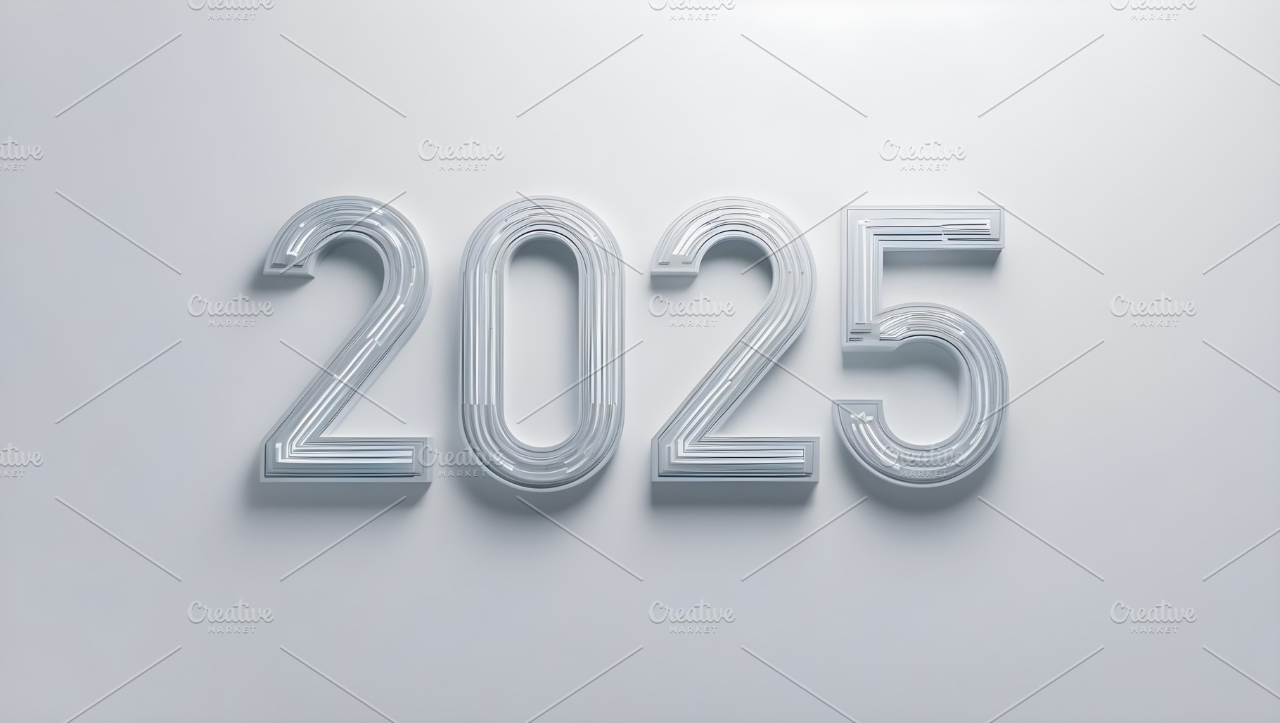 New Year 2025: 3D Layered Numerals, a Business Photo by Canvagator