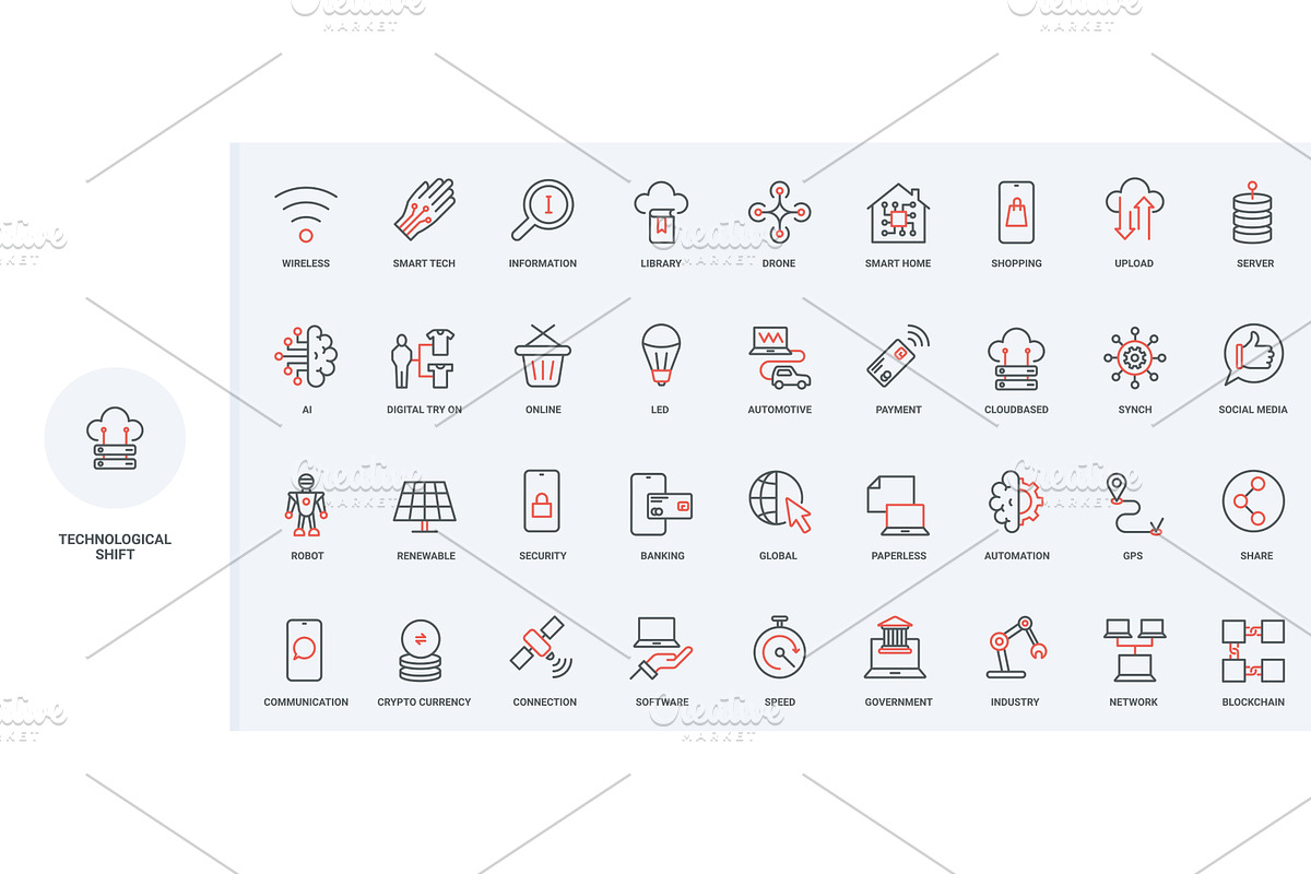 Car maintenance service modern icons, a Technology Illustration by Lemberg Vector
