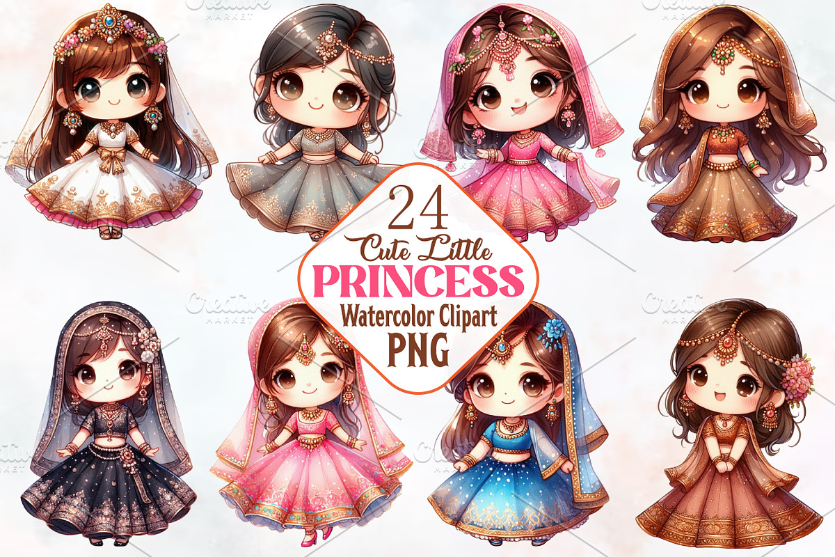 Tiny Cute Princess  Clipart, an Illustration by RobertsArt (Photo 1 of 7)