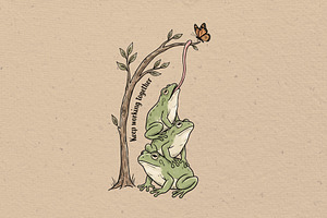 Keep working together illustration, an Animal Illustration by Vectorlina