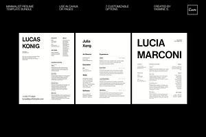 Minimal Resume Template Pack of 7, a Resume Template by Yasmine S.
