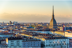 View of Turin in the evening - Italy, an Architecture Photo by Leonid Andronov