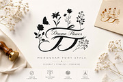 Davina Flower Monogram, a Handwritten Font by Yoga Letter (Thumbnail 1 of 8)