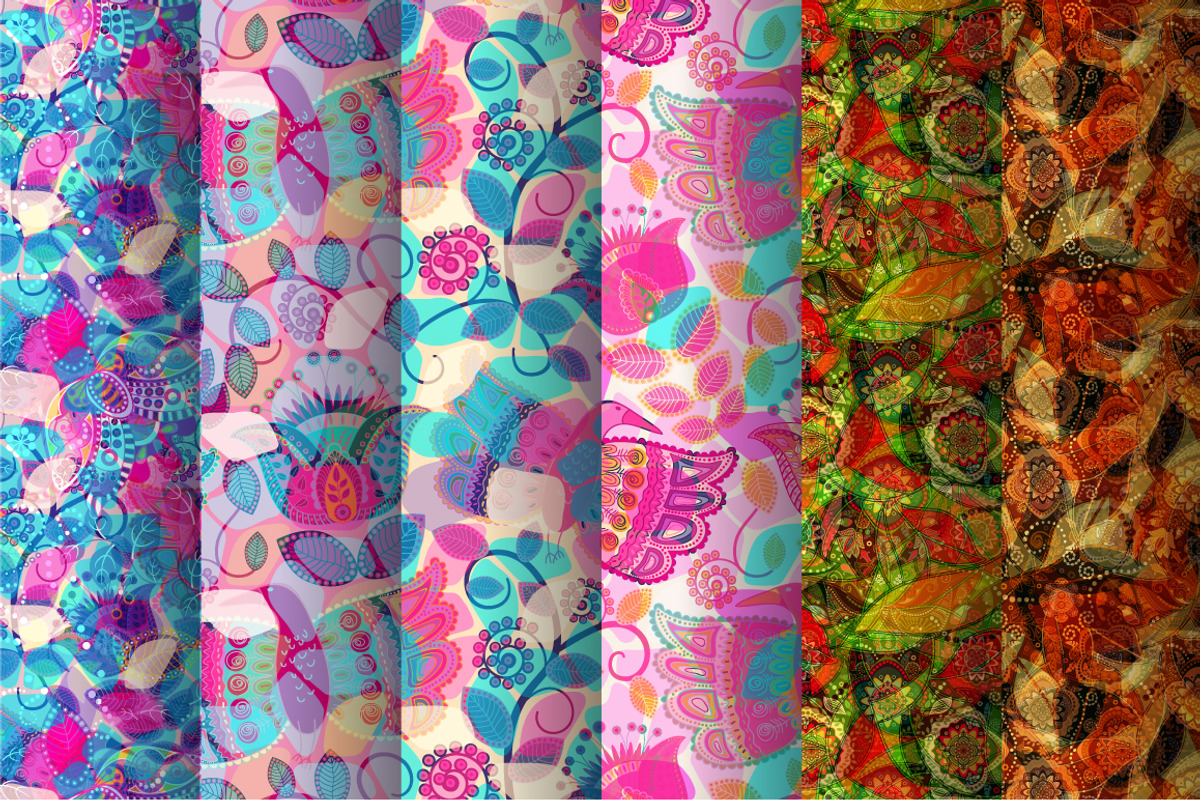 6 Colorful Bright Patterns, a Pattern Graphic by Sunny_Lion