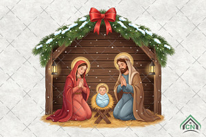 Nativity Scene Christmas Png, an Illustration by Craft Nest