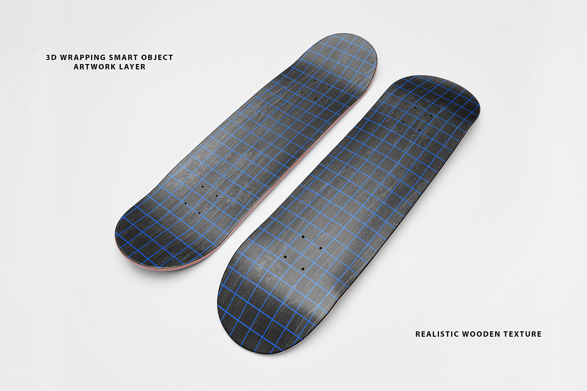 Realistic Skateboard Deck Mockup 9, a Product Mockup by Uncentrifuged Pressure (Photo 4 of 8)