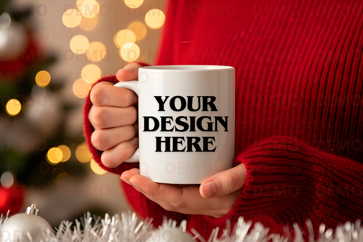 Festive 11oz Coffee Mug Mockup, a Cups & Container Mockup by animatizmagix (Photo 1 of 4)