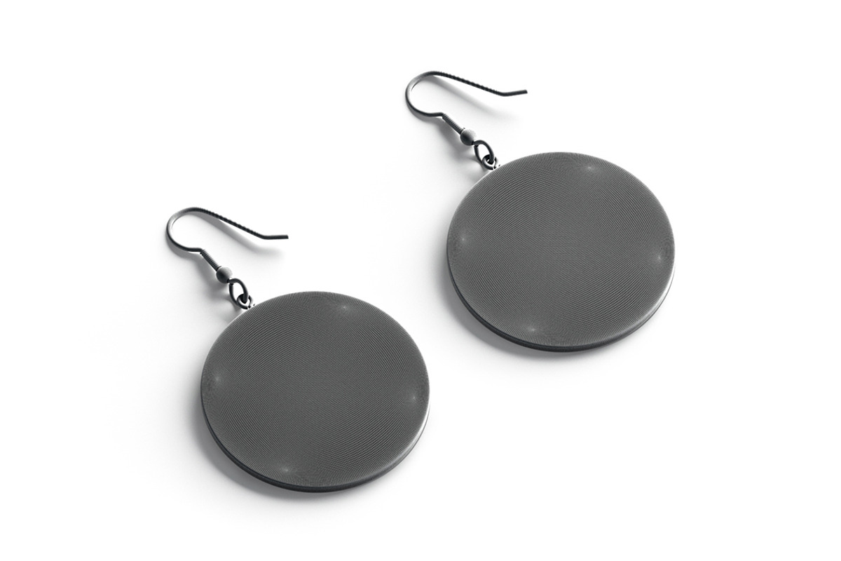 White Round Earring Pair 3D Model, an Object 3D Model by rebrandy (Photo 7 of 9)
