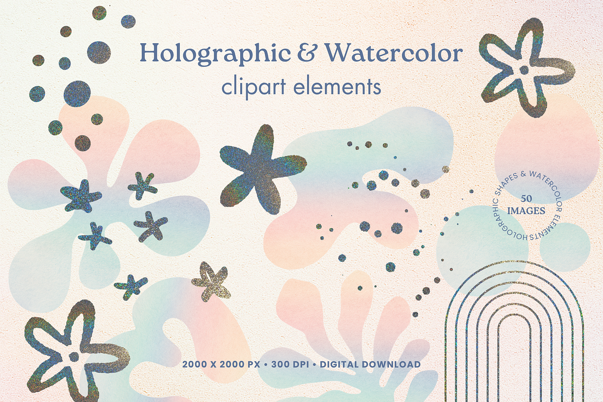 Glitter Elements & Watercolor Shapes, a Texture Illustration by Minky Moo Creations (Photo 7 of 15)