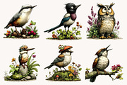Whimsical Woodland Birds Clipart, a Seasonal Illustration by Designworld (Thumbnail 6 of 10)