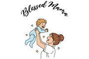Blessed Mama Mother's Day Shirt SVG, a Person Illustration by Ghagra (Thumbnail 2 of 7)