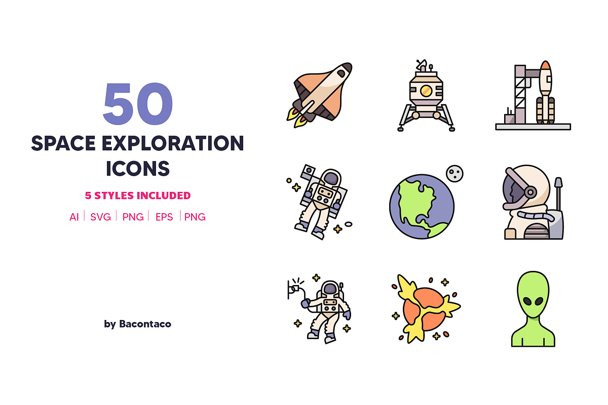 Space Exploration Icon Pack, an Icon by BaconTaco (Photo 1 of 6)
