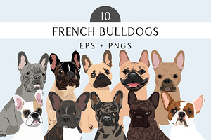 French Bulldog Clipart Illustrations