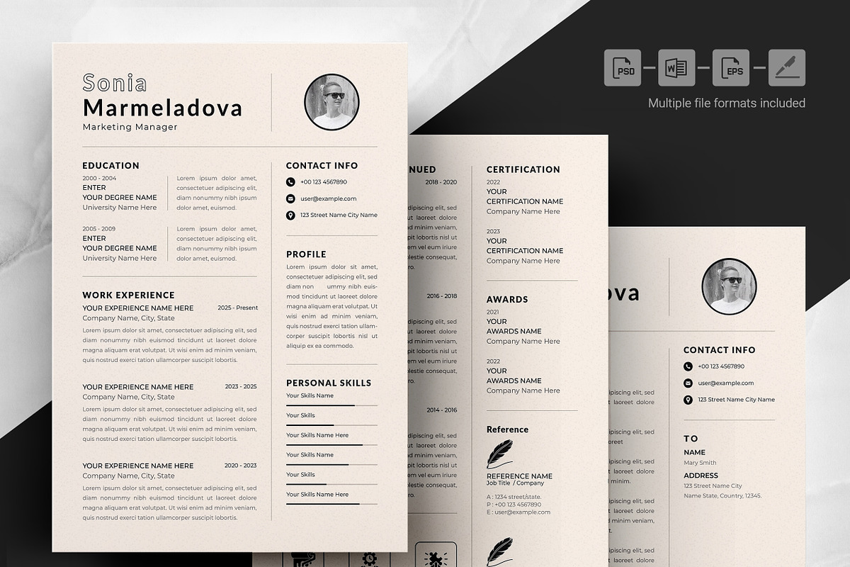 Simple Resume with Photo Option, a Resume Template by ResumeInventor (Photo 4 of 6)