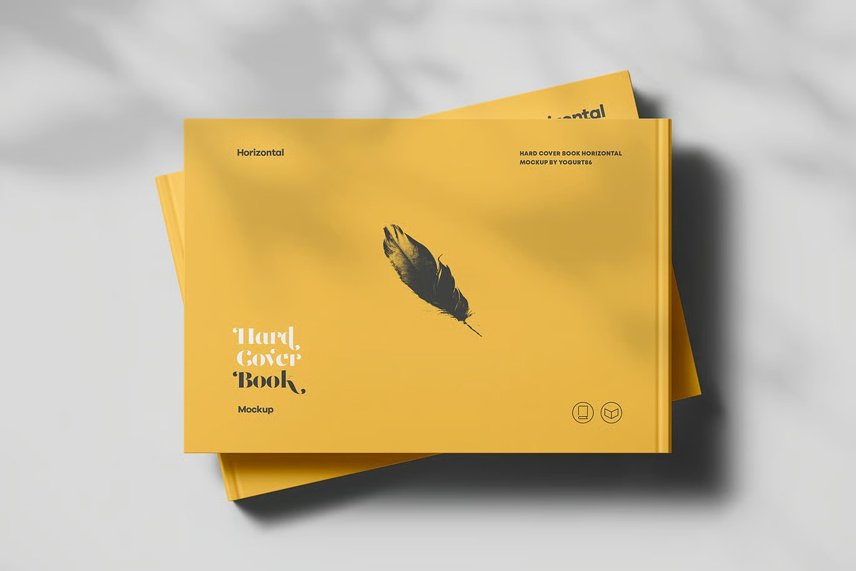 Hard Cover Horizontal Book Mock-up, an Advertising Mockup by zippypixelstudio (Photo 6 of 14)