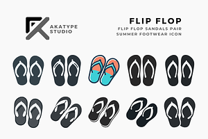 Flip Flop Icon Vector, an Icon by Akatype Studio