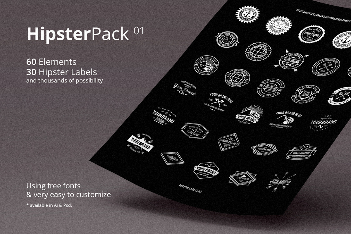 Hipster Pack 01, a Branding & Logo Template by Juru Rancang Graphic (Photo 1 of 4)
