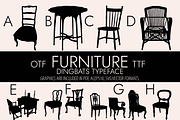 Furniture Dingbats Font, a Symbol Font by Minimalartstudio (Thumbnail 1 of 11)