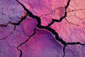 Close-up view of cracked dark matte surface with vivid purple hues revealing te, a Background Photo by AlyaAnd