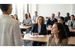 Instructor Leads Room Session, a Business Photo by CREATIVEDEF