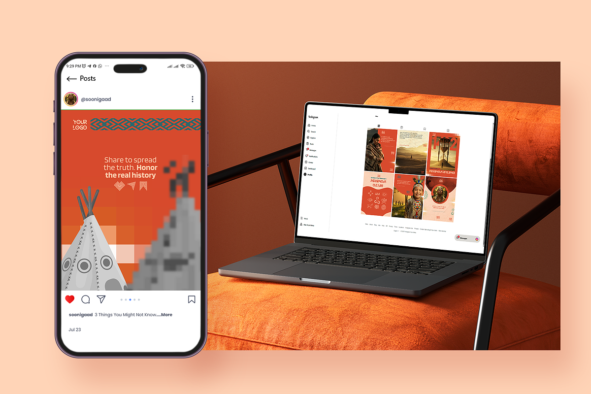 Indigenous Heritage - Instagram Carousel Template Pack | SooniGaad preview 4