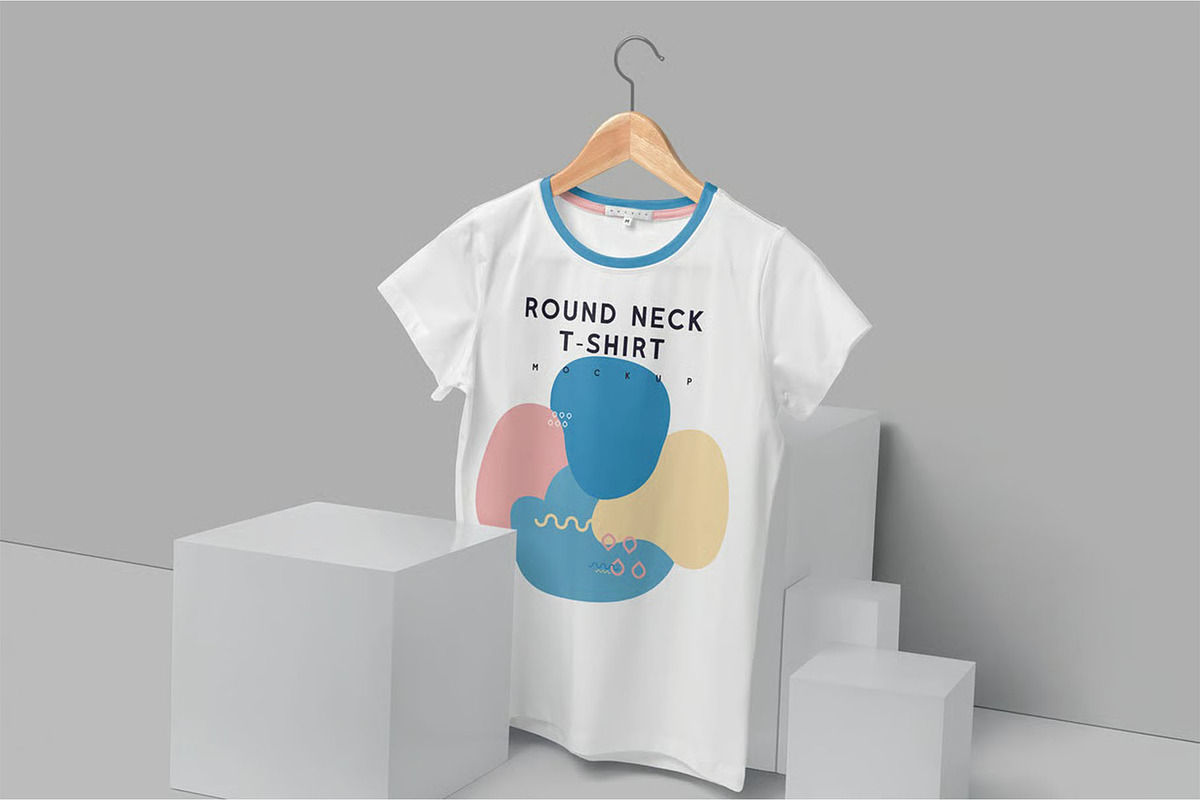 Round Neck Half Sleeve TShirt Mockup, a Shirt Mockup by megostudi0 (Photo 5 of 7)
