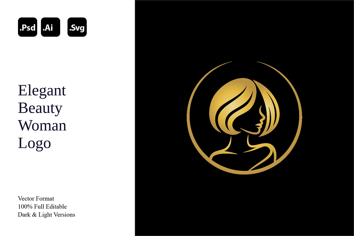 Elegant Beauty Woman Logo, a Branding & Logo Template by Luxury Logos (Photo 1 of 4)