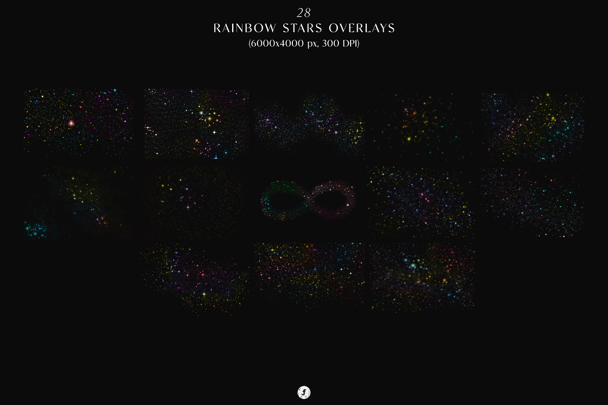 Rainbow Stars Overlays, a Texture Graphic by Freezerondigital