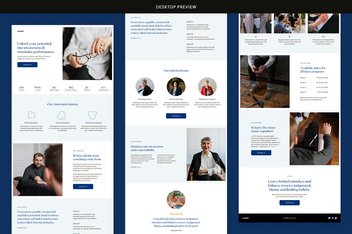 Blue Business Website Template, a Landing Page Template by Studio K (Photo 3 of 6)