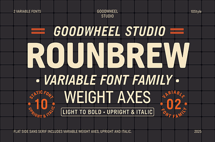 GW Rounbrew, a Sans Serif Font by GoodwheelStudio