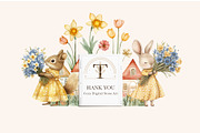 Spring woodland animal with bouquet, an Animal Illustration by Usis (Thumbnail 7 of 7)