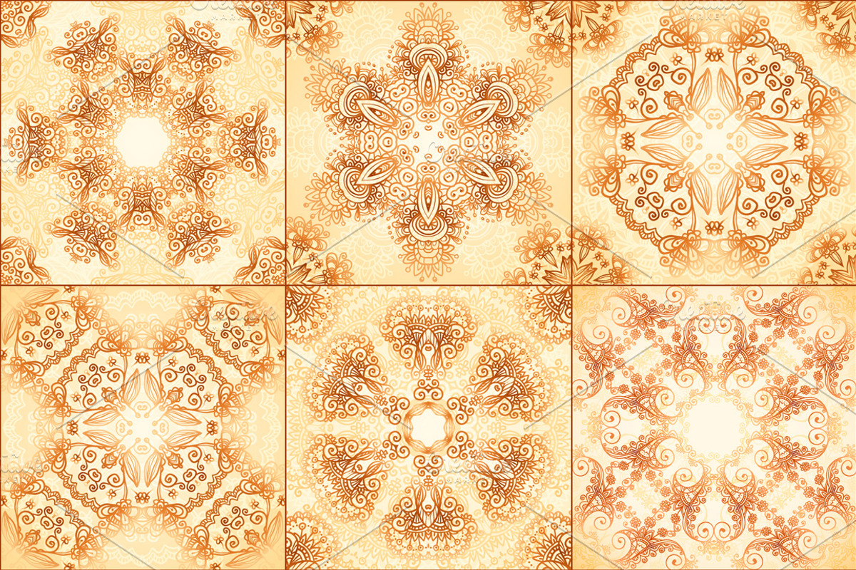 Mehndi Backgrounds BIG set, a Pattern Graphic by Art of Sun (Photo 12 of 12)