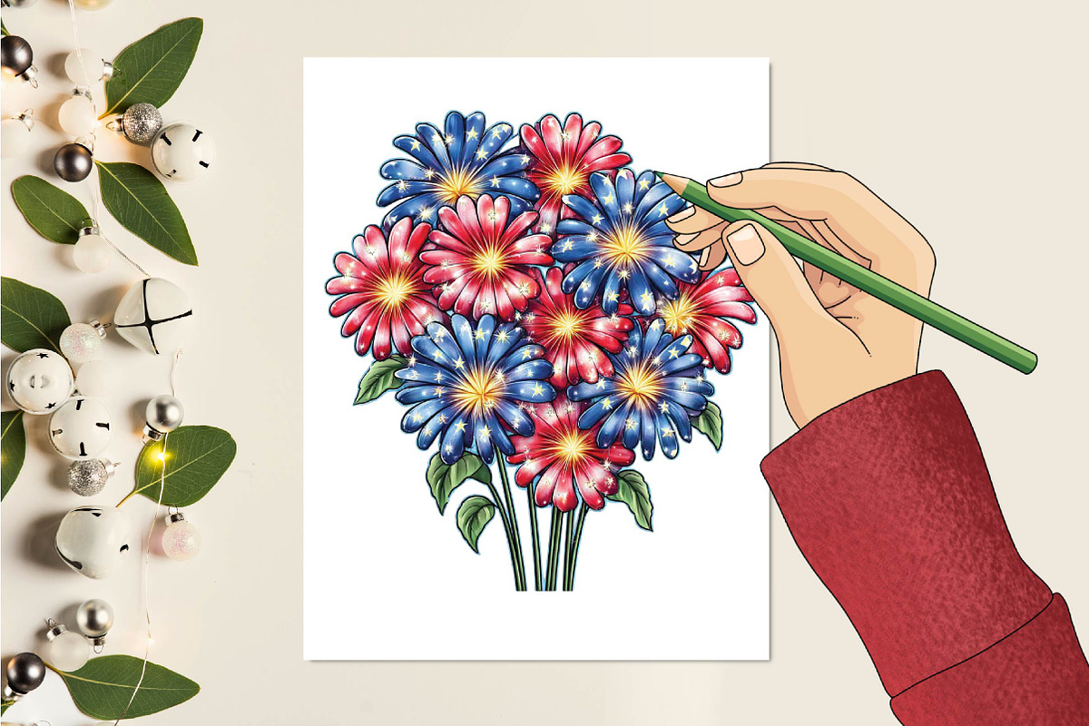 Fireworks 4th of July Watercolor Cli, an Illustration by SVGArt (Photo 8 of 9)