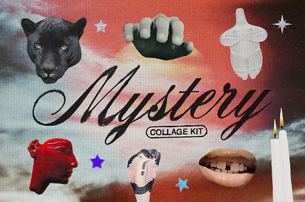 Mystery Collage Kit 300+ Graphics, an Object Graphic by Maria Mystika Studio